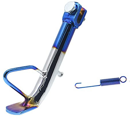 ihreesy Edelstahl Motorrad Seitenständer, Motorradständer Fuß Seitenständer Halter Universal Motorrad Seitenstütze Ständer Einstellbare Kickstand Parkbein Ständer mit Feder,Weiß