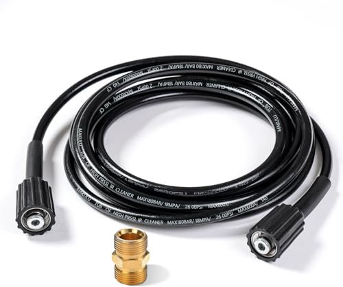 YUET 5M High Pressure Washer Replacement Jet Wash Hose for Kärcher K Series Washers Karcher Gas & Electric, Power Wash Extension to M22-14mm Female Plug with M22 Male Thread Connector Water Pipe