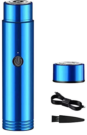 Rasoio Elettrico Uomo, Mini Rasoio Elettrico Portatile, Rasoio Elettrico Rotante per Uso Umido e Asciutto, Rasoio Elettrico Lavabile Tascabile, USB Ricaricabile, Rasoio per Uomini Donne Viaggi