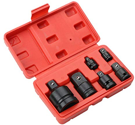 Juego de 6 llaves de vaso reductor de impacto y adaptador de manga 1/4 1/2 3/8 3/4