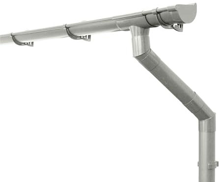 INEFA Dachrinnen Set Haus NW125 / 125mm, halbrund Grau 6m, Regenrinne Kunststoff für Satteldach, eine Dachseite, Made in Germany