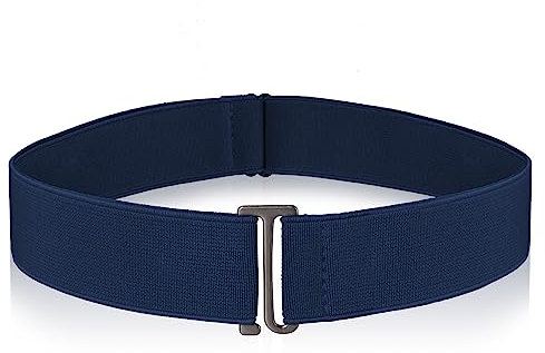 Cobee Unsichtbarer Damengürtel, verstellbarer elastischer Gürtel mit flacher Schnalle, kein sichtbarer Taillengürtel für Jeans, Hosen, Kleider (Dunkelblau)