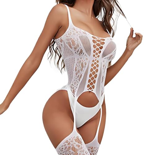 HTRUIYATY Lingerie Sexy Hot per Sesso Babydoll Collant e Rete Sexy Calze Lingerie Donna Hot Aperto Intimo Donna Sexy Camicia da Notte