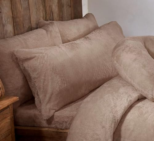 Littens Luxury Mink 3ft Single Bed Size Teddy Fleece Fur Soft Cosy Body Bolster Long Pillowcase, Thermal Warm, Nursing Pregnancy 50cm x 90cm (20 x 36)