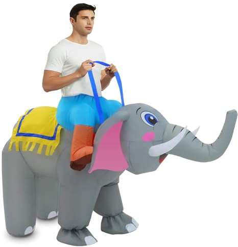 Disfraz inflable de elefante para adultos, disfraz inflable de Halloween, traje de animales para hombre y mujer