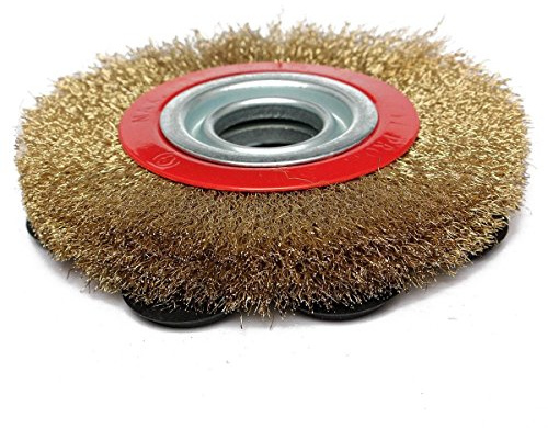 BomDog Rueda de Pulido, 1 Cepillo de Rueda de Alambre Plano de Acero de 8 Pulgadas Y 200 Mm con 10 Anillos Adaptadores para Pulido de Amoladora de Banco