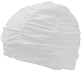 Whakano Cuffia da nuoto da uomo e da donna, protezione UV, resistente agli strappi ed elastico, morbido e resistente, per spiaggia, bagno e spa, bianco