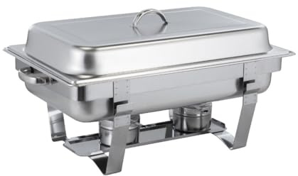 GastroHero Chafing Dish, für GN 1/1 Behälter, Edelstahl CDGN1/1 | mit passendem Deckel & handlichen Griffen, Anbringen einer elektrischen Chafing Dish Heizung möglich, 59x35x32 cm