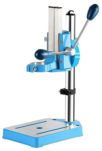 CHANGLKJ Hand Drill Press Stand, Electric Drill Press Hold Tool with 3 Plastic Sleeves, Clamping Range 38-50mm and Adjustable Height, 90° Rotating and Stable Base, for Bench Repair Tool, DIY