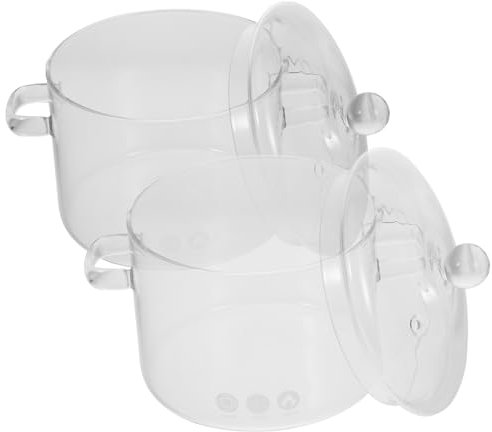 CIYODO 2 Stück Glas-schmortopf Mit Deckel Hitzebeständiger Glaskochtopf Für Lebensmittel - Topf Für Küche Und Zuhause Vielseitig Einsetzbar Zum Kochen Von Babynahrung Milch Gemüse Suppen