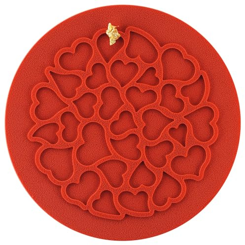 Silikomart LoveDecor Tapis en silicone pour décoration alimentaire 18 cm de diamètre x 0,2 cm de hauteur