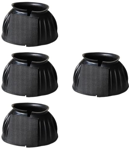 Sharplace 4 Stück Hufstiefel für Pferde, Hufschutzstiefel, Bequeme, rutschfeste Hufglocken aus Gummi, Hufschutz für Laufen, Reiten im Freien, L