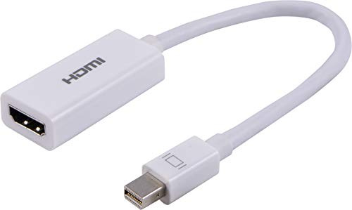 PHILIPS Adaptador Mini DisplayPort a HDMI, 8 Unidades, unidireccional, Audio y Video, Full HD 1080p, 4K Ultra HD, diseño Compacto portátil Delgado, Cable Blanco, para Todas Las Marcas, SWV3623W/37