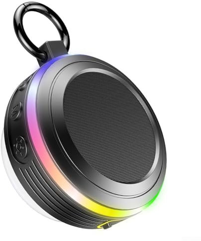 Altavoz de ducha montado con ventosa para escuchar la hora del baño con radio FM y controles fáciles, altavoz portátil impermeable, mini altavoz inalámbrico para baño (negro)