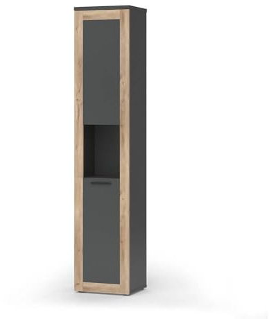 Vicco Hochschrank Niko, Anthrazit, 40 x 194.3 cm | zur Aufbewahrung von Badutensilien und Handtüchern geeignet