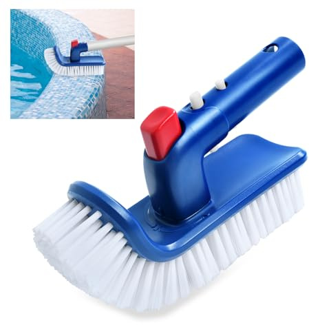 Poolbürstenkopf zur Reinigung von Stufen und Ecken, Drehbare Poolbürste, Pool Reinigungsbürste, Pool Bürste für Küchen Badezimmer Spa Schwimmbad Whirlpool