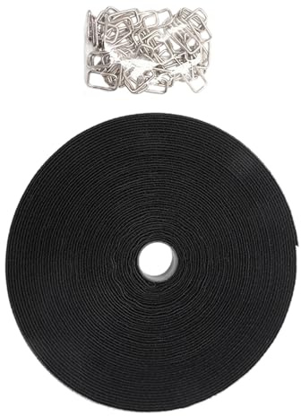 Brida de cables reutilizable extra ancha de 10 m, rollo de 50 clips fuertes, cierre automático, para necesidades de agrupación eléctrica, cable de nailon fuerte con clip