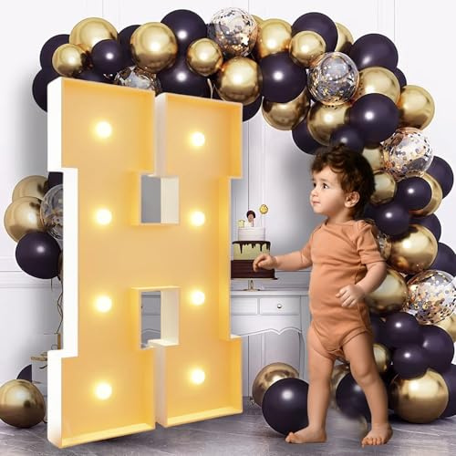 Lettres de chapiteau de 0,7 m de haut - Grandes lettres lumineuses - Décorations de fête prénatale, mariage, fiançailles, demande en mariage - Décorations de fête - Toile de fond en carton H