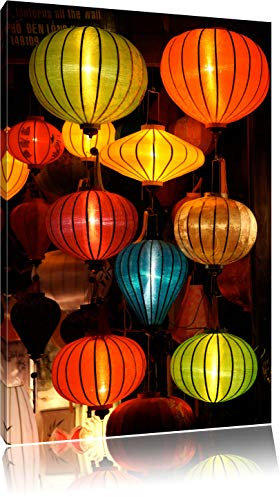 Pixxprint chinesische Laternen, Größe: 120x80cm, Leinwandbild, fertig gespannt, Wandbild, Dekoration, Kunstdruck, kein Poster