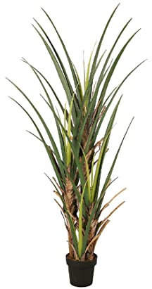 Konstpalm Dracenabusch Drakpalm 160 cm hög i kruka med färgglada stenar – konstgjort drakträd Dracaena 1,6 m