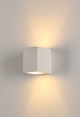 Applique murale LED G9 Cube 10 x 10 x 7 cm en résine de plâtre (sans lampe)