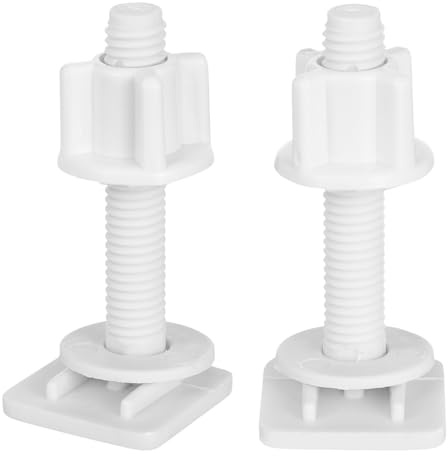 Yardwe 4pcs boulons de charnière de siège de Toilette en Plastique Blanc charnière de siège de Toilette vis à écrou fixés pour Le Montage supérieur charnières de siège de Toilette 27x27mm