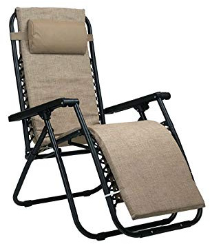 Totò Piccinni Sedia GRAVITY Sdraio da Giardino Poltrona Relax Pieghevole Salvaspazio Reclinabile (Sabbia, Con Cuscino Imbottito)