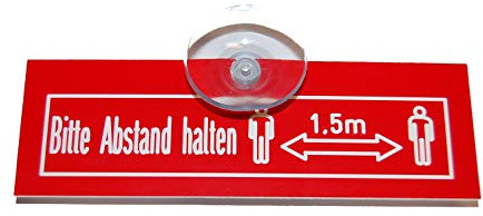 Jehn Hinweisschild Bitte Abstand halten 1,50 m, rot/weiß, 15 cm