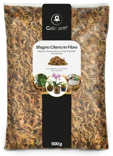 GebEarth® | Sfagno Cileno in Fibre: Substrato per Orchidee, Bonsai e Carnivore | Perfetto per Kokedama, Verde Verticale, Talee e Margotte 【500g】