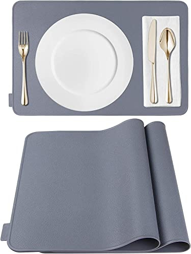 Kamehame Platzset Abwischbar Tischset Silikon 45 x 30 cm 2 Stück Kinder Platzdeckchen Abwaschbar rutschfest Hitzebeständig für Küche, Zuhause, Restaurant, Speisetisch