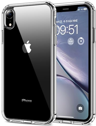 HOOMIL Hülle für iPhone XR, Anti-Vergilbung, Transparent | Stoßschutz, Durchsichtige Kratzfeste Harte Rückseite, Unterstützt Kabelloses Laden