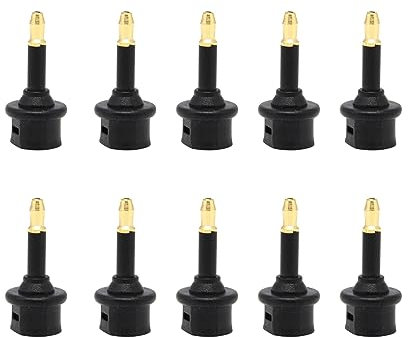 ZEZEFUFU Lot de 10 adaptateurs Toslink à fibre optique numérique vers prise jack 3,5 mm femelle vers mini mâle 3,5 mm