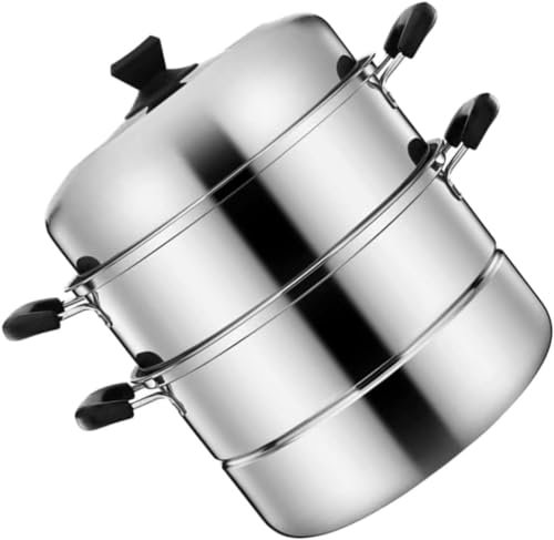 Olla de acero inoxidable, 1 pieza de vapor de acero inoxidable, vaporizador de bolas de masa hervida, olla arrocera, juegos de cacerolas de vapor, olla grande de acero inoxidable, cesta de vapor china