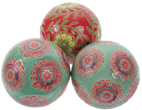 Alipis Ceramic Floating Balls - 6Cm Decorative Porcelain Spheres for Home Decor, Fish Tank, Bird Bath, Flower Pool, 3Pcs Assorted Color