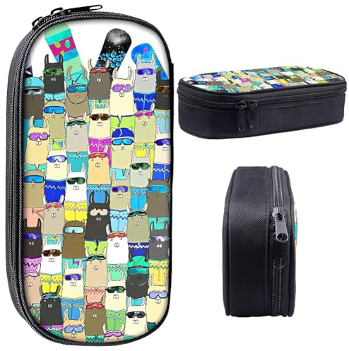 QRKPVHD Federmäppchen Federtasche, Cartoon Alpaka Federtasche, Handheld Büro Briefpapier Tasche Geeignet Etui, Schreibwaren Fall Student Pen Pouch Schreibwaren, Federmäppchen mit niedlichem