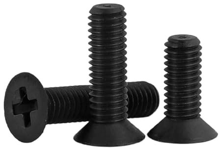 Phillips-Flachkopfschrauben M2 M2,5 M3 M4 M5 M6 M8 Senkkopfschrauben aus weißem Kunststoff und Nylon, 20 Stück, Schwarz, M8x25mm (20 Stück)