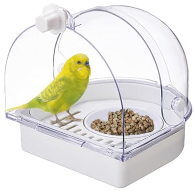Generisch Wellensittich Vogelbad | Transparente Duschschalen Box,Spritzsicheres Transparentes Papageienbad Für Käfig - Für Innen- Und Fensterbereich, Nymphensittich, Conure, Kanarienvogel,