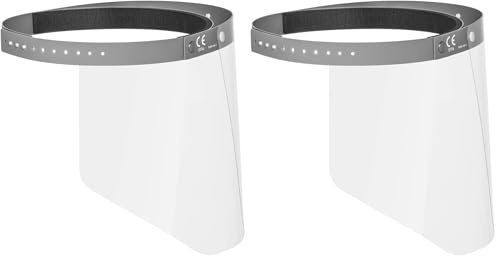 Durable Visier für Gesichtsschutz vor Spritzern und Tröpfchen, mit anpassbarem Stirnband, hochklappbar & desinfizierbar, Made in EU, 1 Stück, 343110 (Packung mit 2)