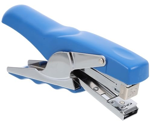 Cabilock Manual Long Handle Stapler Blue Heavy Duty Paper Stapling Tool for Office and Teacher Use with Comfortable Grip for File and Document Binding