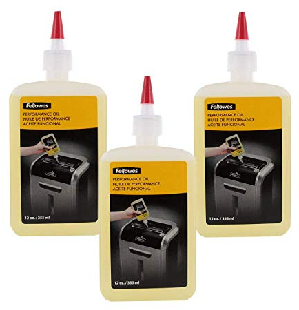 Fellowes Shredder Oil, 12 oz. Bottle w/Extension Nozzle, Pack of 3