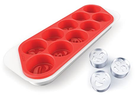 ZOKU ZK137 Cool Moji Bac à Glaçons Silicone Rouge 24,7 x 10,5 x 2,7 cm