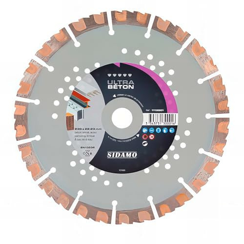 Disque diamant Sidamo ULTRA BÉTON D. 230 x 22,23 x H 15 mm Béton/Béton armé