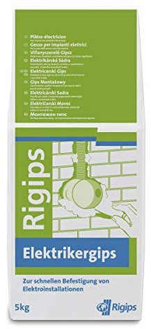 Rigips 422351 Bau- und Elektrikergips, Hellgrau, 5 kg Elektrikergips 5kg Beutel