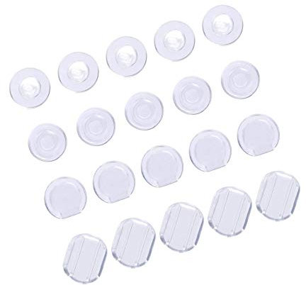 LEEQ 100 Stück Ohrring Pads Clip Ohrring Kissen Silikon Ohrring Stopfen für Ohrclip 4 Formen Klar
