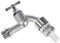 Cornat TEC304005 - Rubinetto con beccuccio per il collegamento di lavatrici e lavastoviglie, con valvola di ritegno e aeratore per tubi, parte superiore in ceramica di alta qualità, colore: Argento