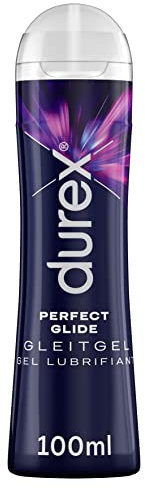 Durex Perfect Glide Gleitgel - für lange Gleitfähigkeit, geeignet für vaginaler Trockenheit und verkehr - Silikonbasiertes Gleitmittel, Kondom, seidig-weiche Textur – 100 ml