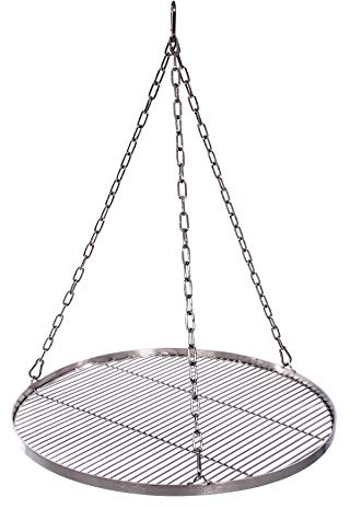 Grillrost Ø 55 cm mit Kette Edelstahl Grillstabdicke Stababstand für Schwenkgrill BBQ Dreibein (Ø 55 cm/4 mm/10 mm)
