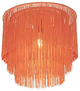 Qazqa Orientalisch Deckenleuchte, Deckenlampe - Franxa - Rosa, Rund, 35cm, Ideal als Flur, Schlafzimmerlampe und Wohnzimmerlampe