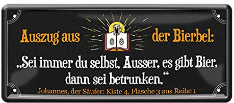 Bier Retro Deko Blechschild - Metallschild für Biertrinker und Bierliebhaber - Dekoration Werkstatt Biergarten Partyraum Partykeller Küche Wohnung - Geschenk für Männer Geburtstag - 28x12cm