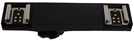 vhbw Adaptateur Double pour Griffe Flash Compatible avec Canon EOS 650D, 6D Appareil Photo - Support de Sabot Flash E-TTL, Plastique/métal, Noir